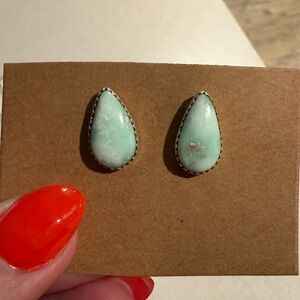 Sterling Silver Turquoise Teardrop Earrings